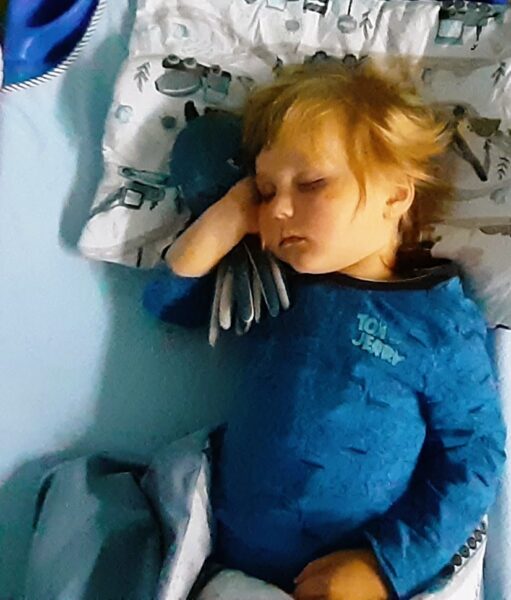 Miś w czasie popołudniowej relaksacji.