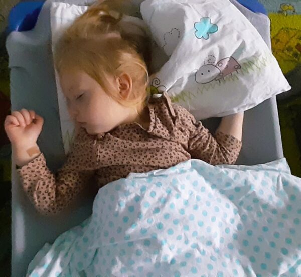 Miś w czasie popołudniowej relaksacji.