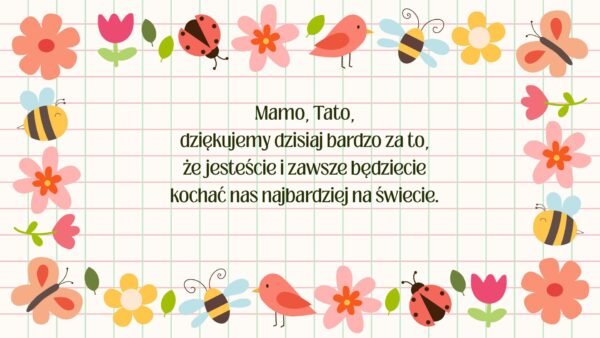 Podziękowania dla rodziców